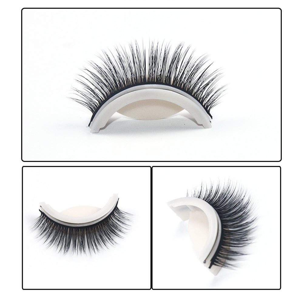Self-Adhesive Reusable 3D False Eyelashes - Natural Curly Fiber Lashes
