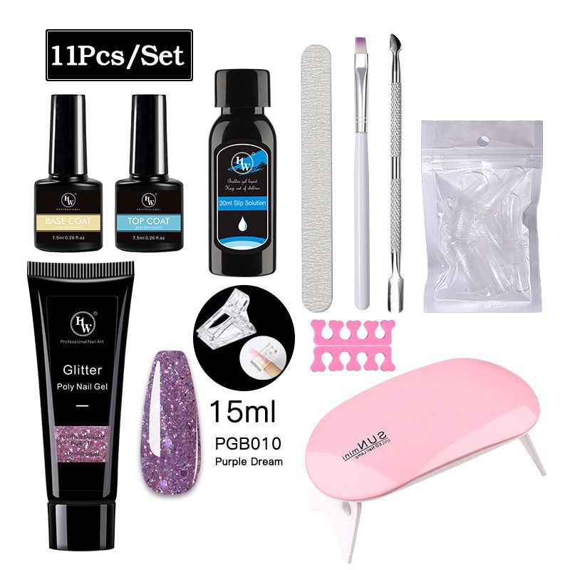 UV Gel Polish Nail Kit - 24 Colors with LED Lamp