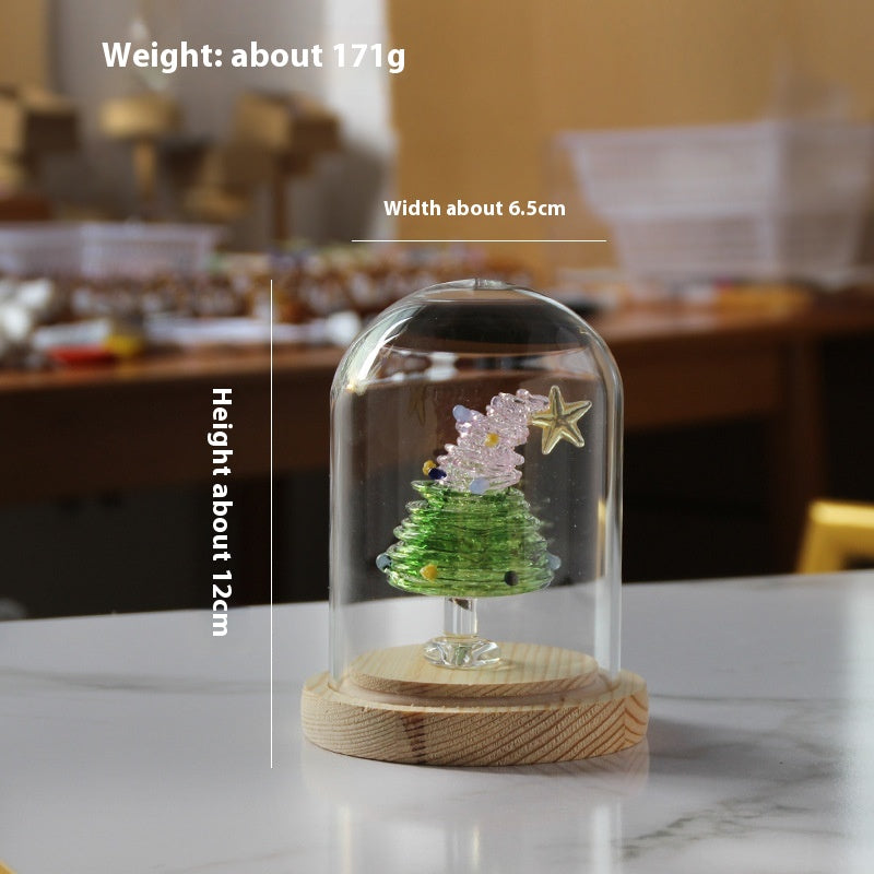 Christmas Winding Wire Glass Craft Decoration with Light - Handmade Festive Ornament