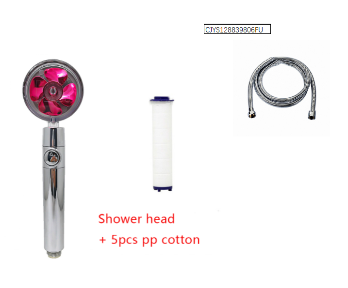 Water Saving Shower Head with Rotating Nozzle and High Pressure Spray
