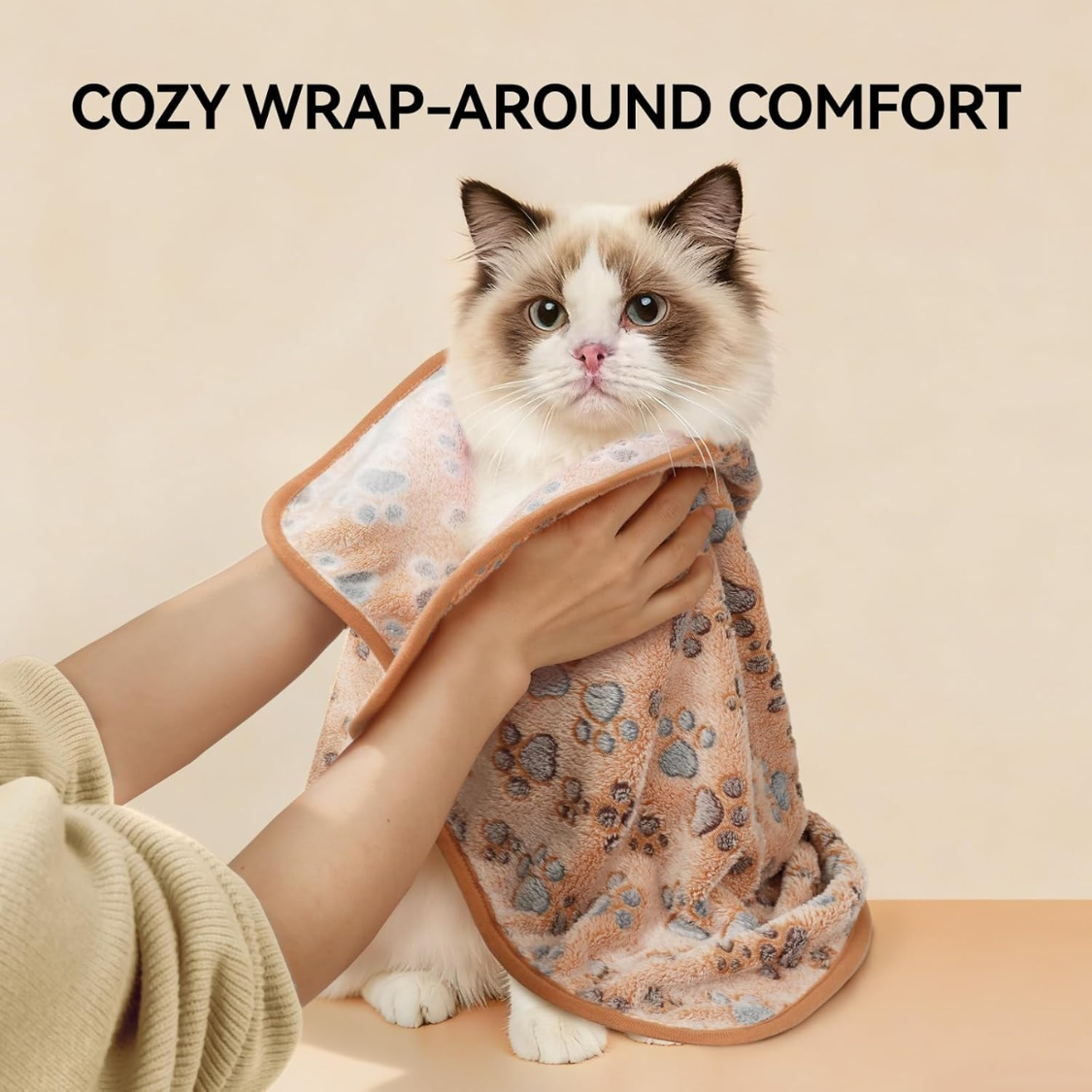 Premium Soft Fluffy Fleece Dog & Cat Blanket Set - Multicolor, 3-Pack