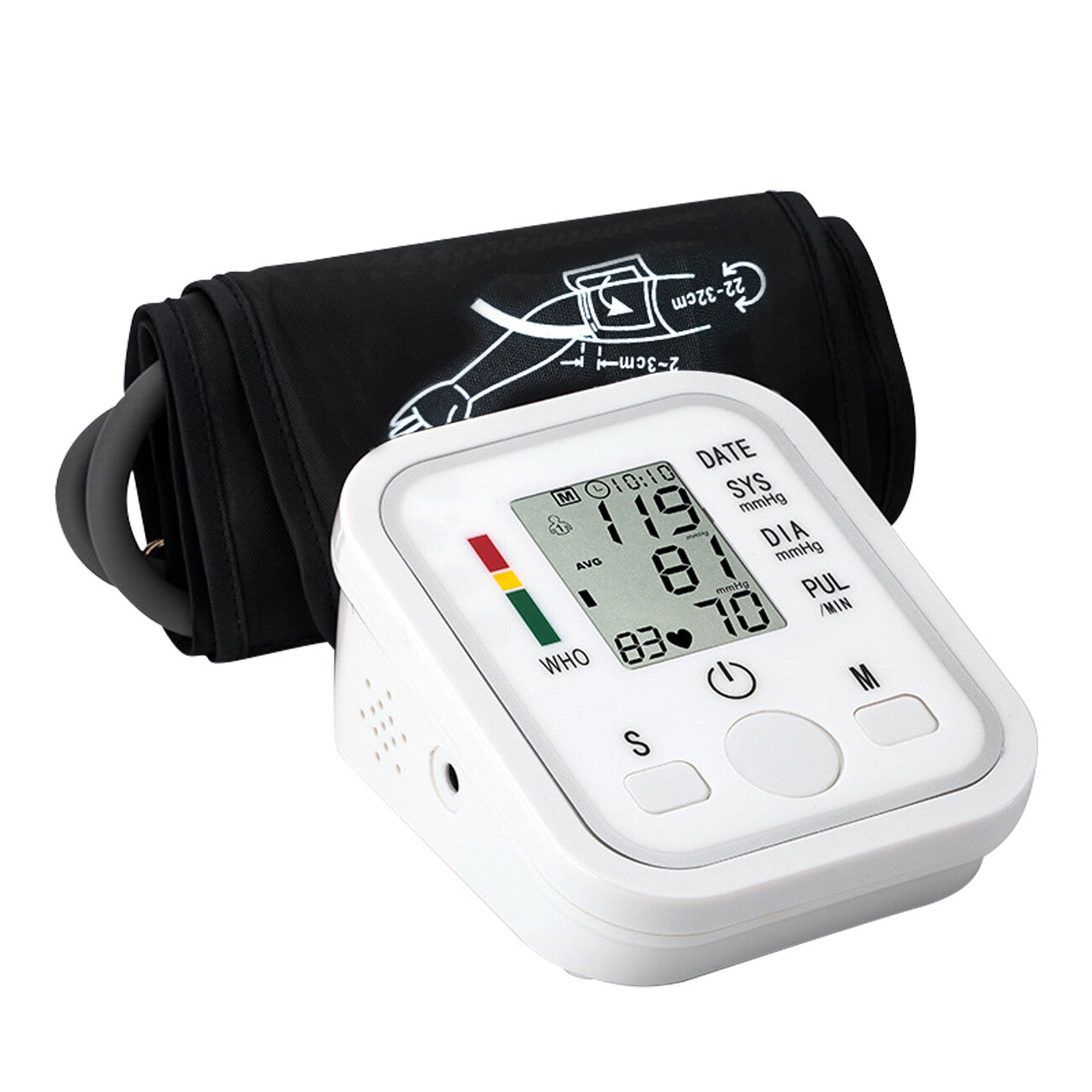 Automatic Upper Arm Blood Pressure Monitor with Voice Guidance & Backlit Screen