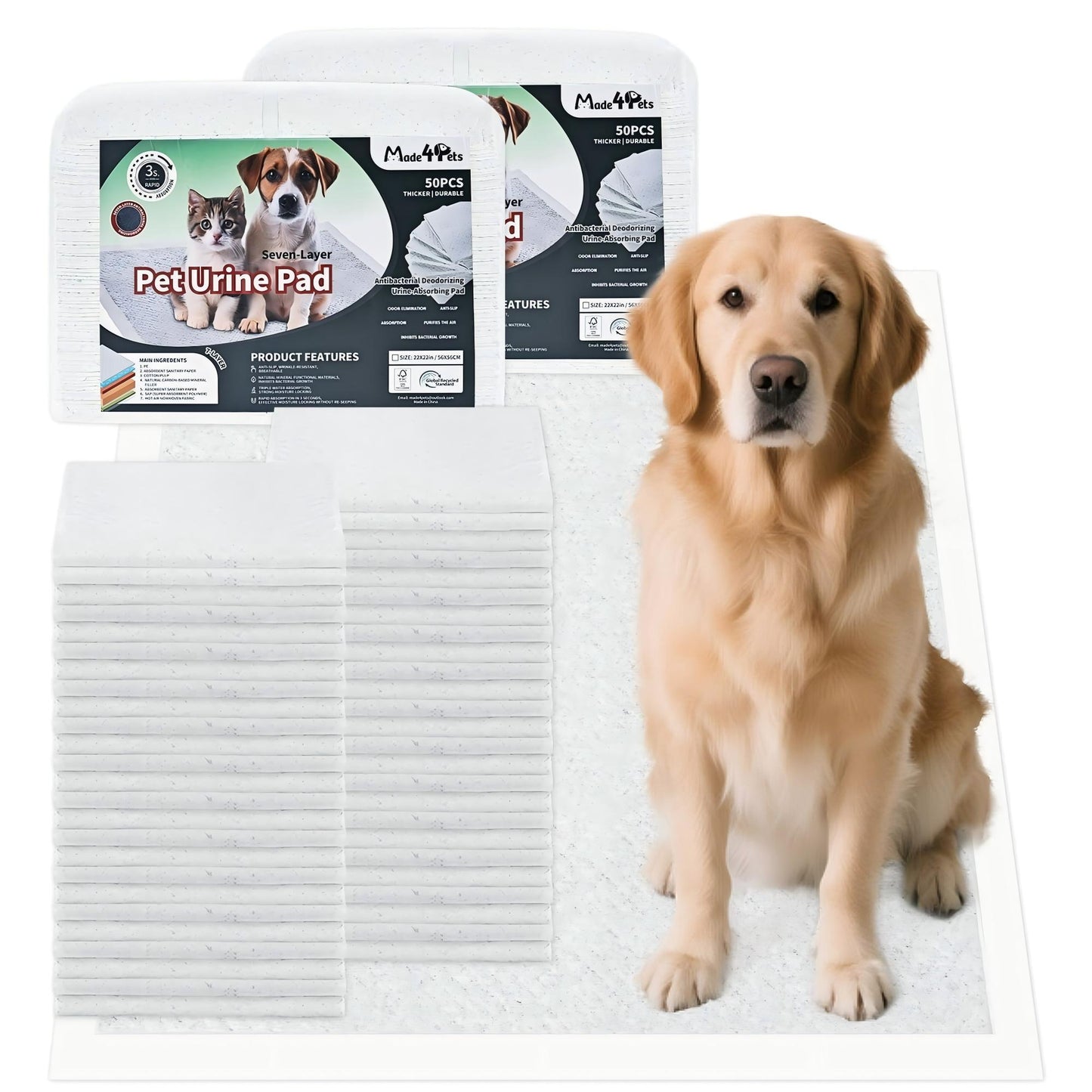 Dog Training Pads 100 Pack Leak-Proof Quick-Dry Puppy Pee Pads for Potty Training