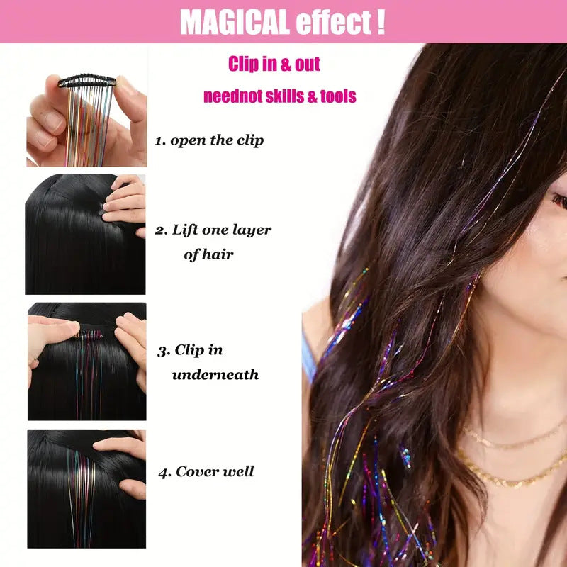 Colorful Seamless Hair Extensions - Multiple Colors