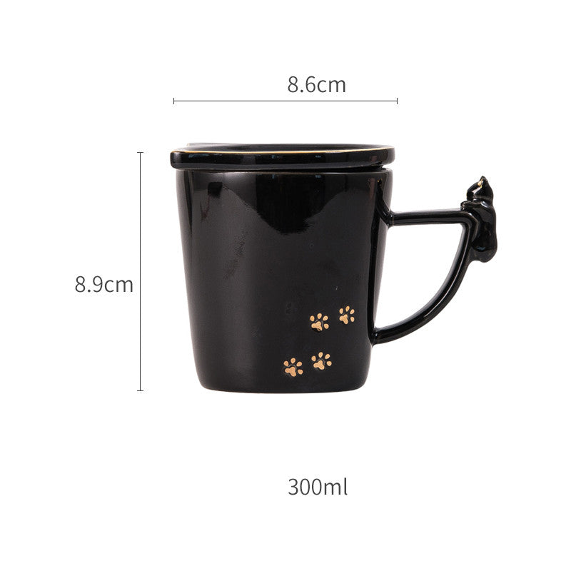 Cute Cat Cartoon Ceramic Mug - Home Kitchen Drinkware - Multiple Colors