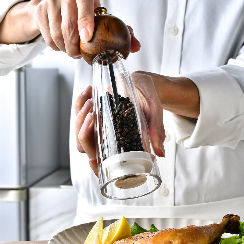 Manual Pepper Grinder with Acrylic or Stainless Steel Options - Kitchen Spice Mill