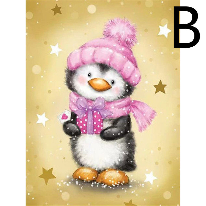 5D Cartoon Diamond Painting Kit for Animals - Penguin Embroidery Craft