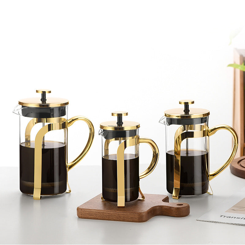 French Press Coffee Maker Borosilicate Glass 350ML-1000ML Household Filter Pot