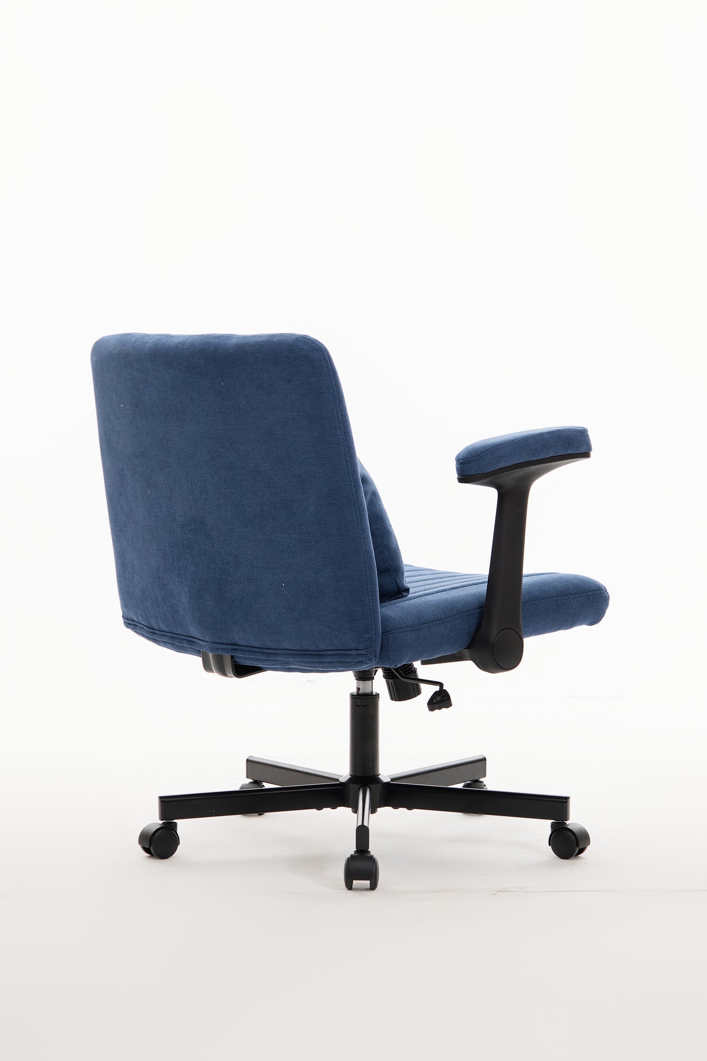 Blue Modern Linen Criss Cross Armrest Office Chair