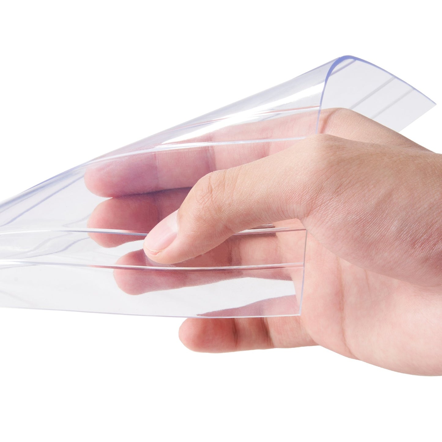PVC Strip Curtain 164ft x 8ft Clear Ribbed Plastic Door Cover for Warehouses & Commercial Spaces
