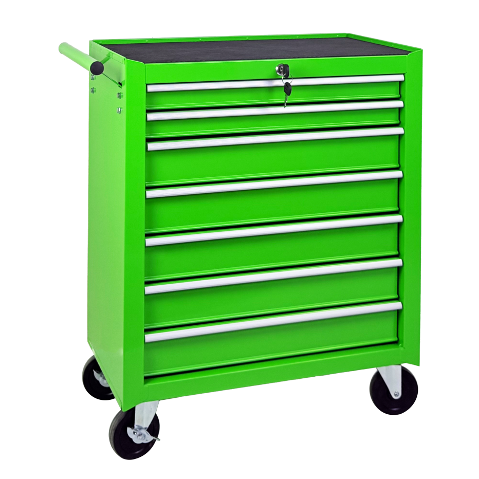 7-Drawer Rolling Tool Chest with Wheels - Green