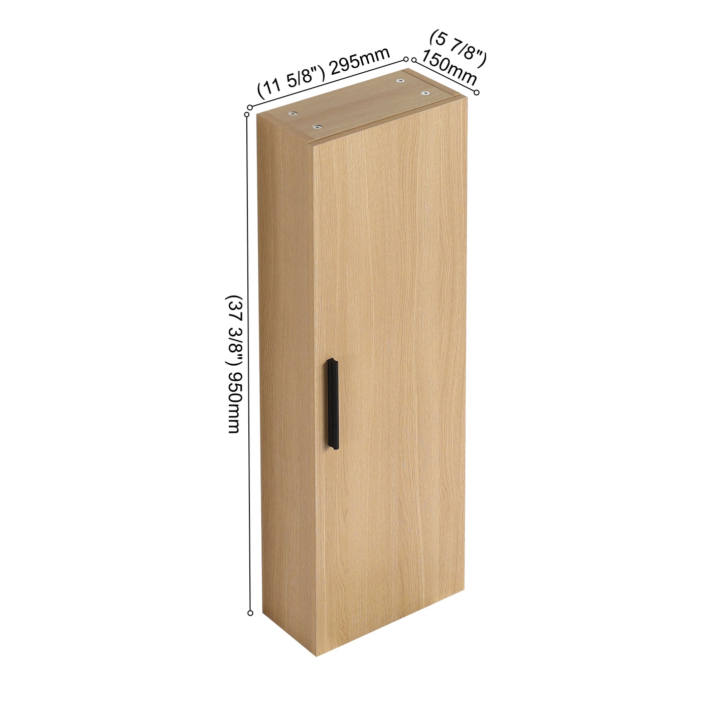 24" Freestanding Bathroom Vanity Set with Linen Cabinet - Light Oak
