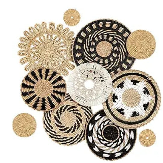 Handmade Straw Woven Wall Decorations Bohemian Wall Art Set
