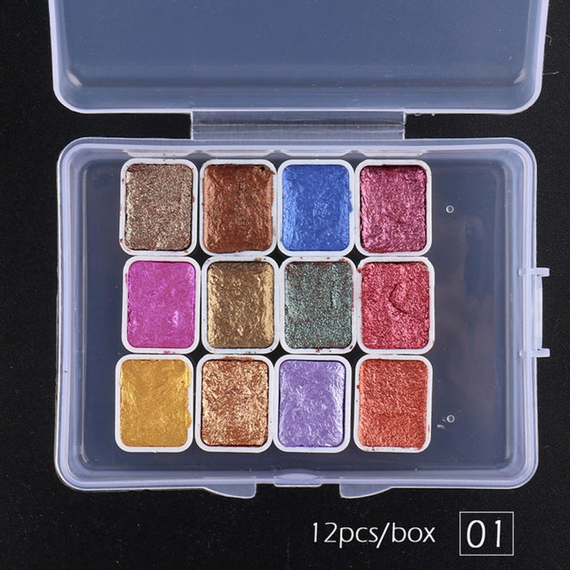 Metallic Pearlescent Nail Watercolor Pigment Set - 6 Shades
