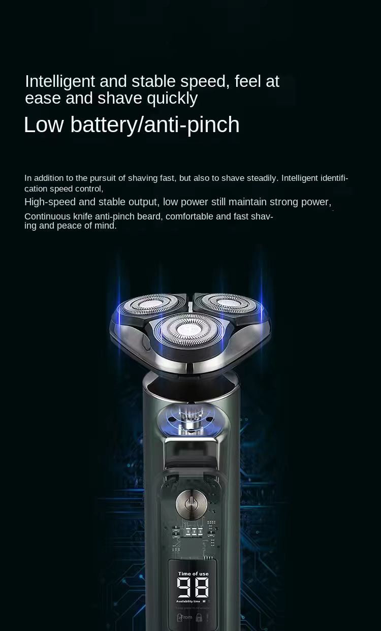 Portable Triple-Head Electric Shaver - Waterproof Wet & Dry Men's Razor