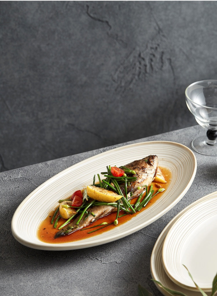 Luxury Ceramic Dinner Plate Set - High-Temperature Resistant, Modern Design