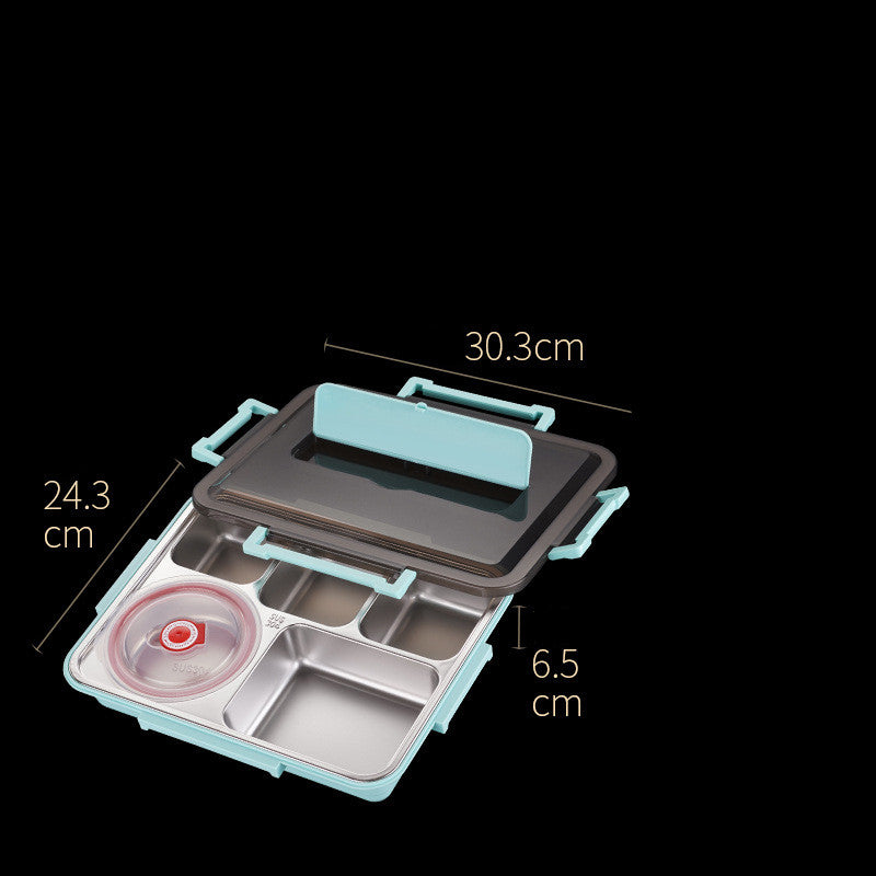 Large Capacity Stainless Steel Lunch Box Set with Utensils & Insulation Bag