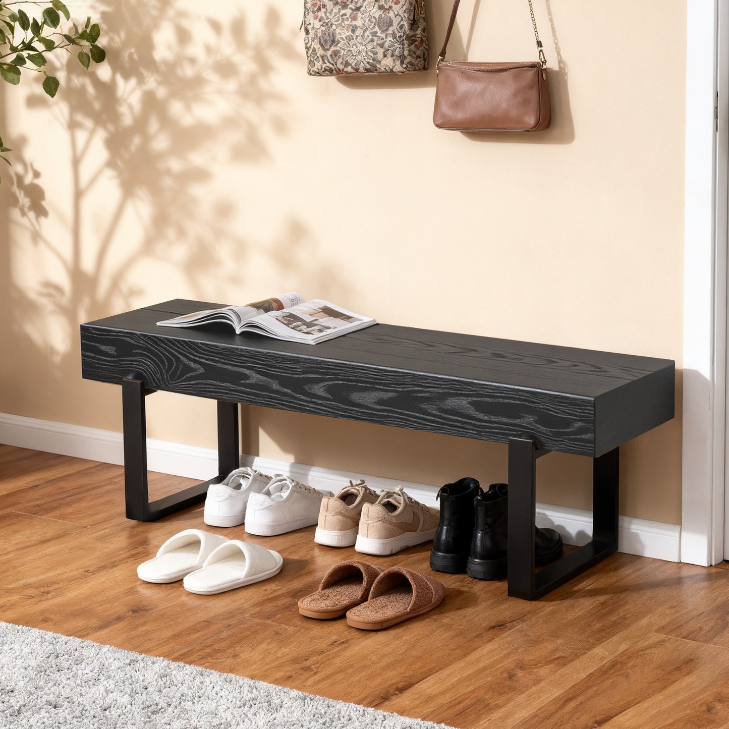 59 Wood Bench For Bedroom End Of Bed, Farmhouse Indoor Kitchen Table