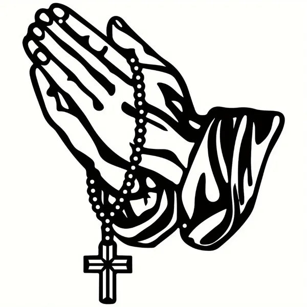 Gothic Black Metal Cross Wall Art - Faith Decor for Home