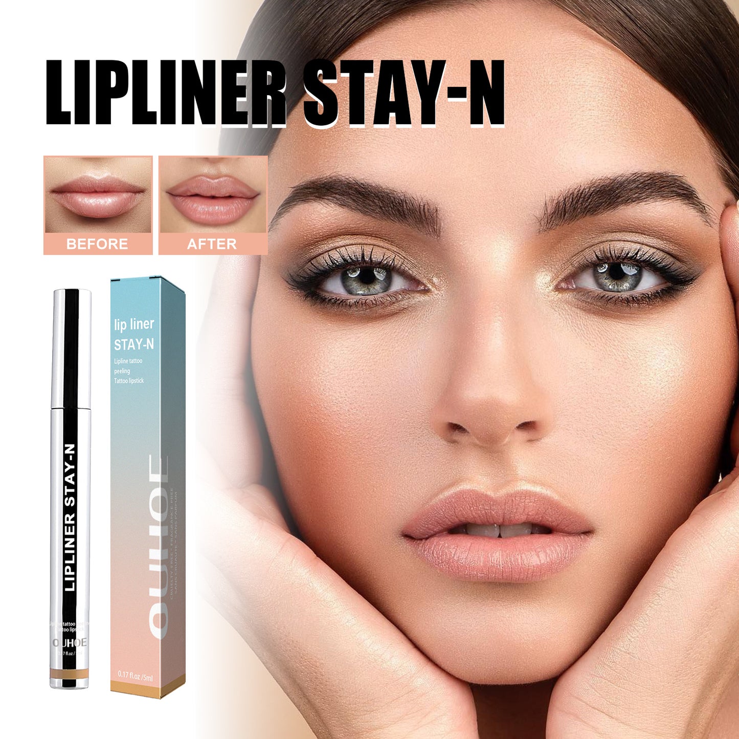 Peel-Off Lip Liner Light Brown - 5ml Lip Makeup Pencil