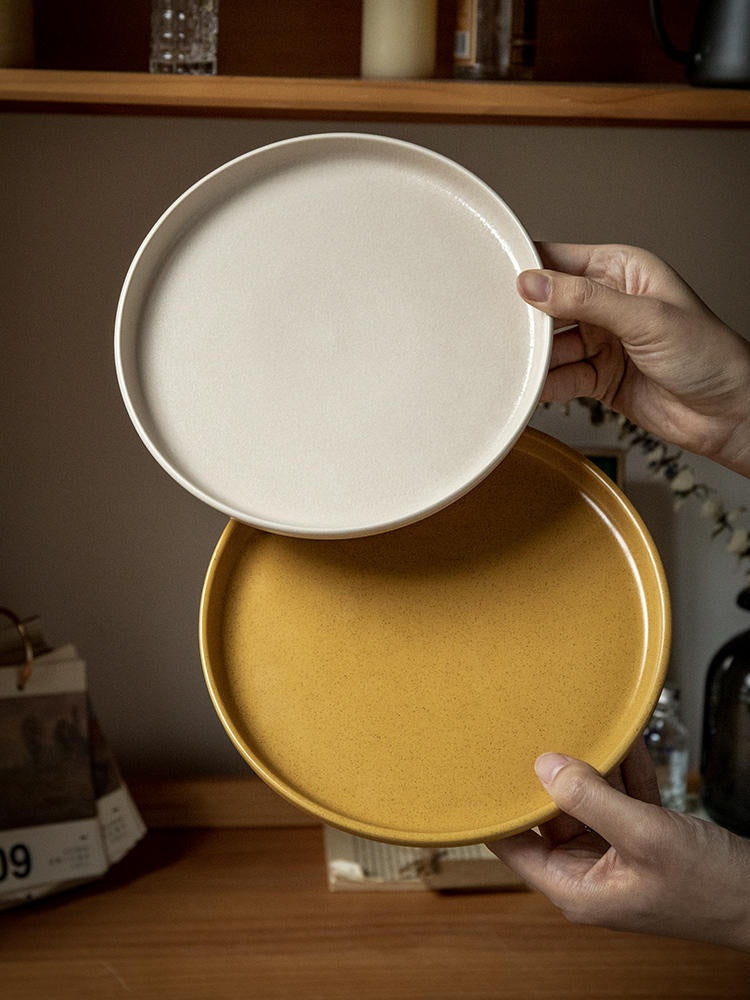 Solid Color Nordic Style Ceramic Plate – 8.5 Inch Dinnerware Set, Kitchen & Dining