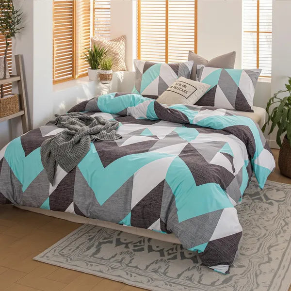 Twin Duvet Cover Set with Pillowcase - Boho Red Style