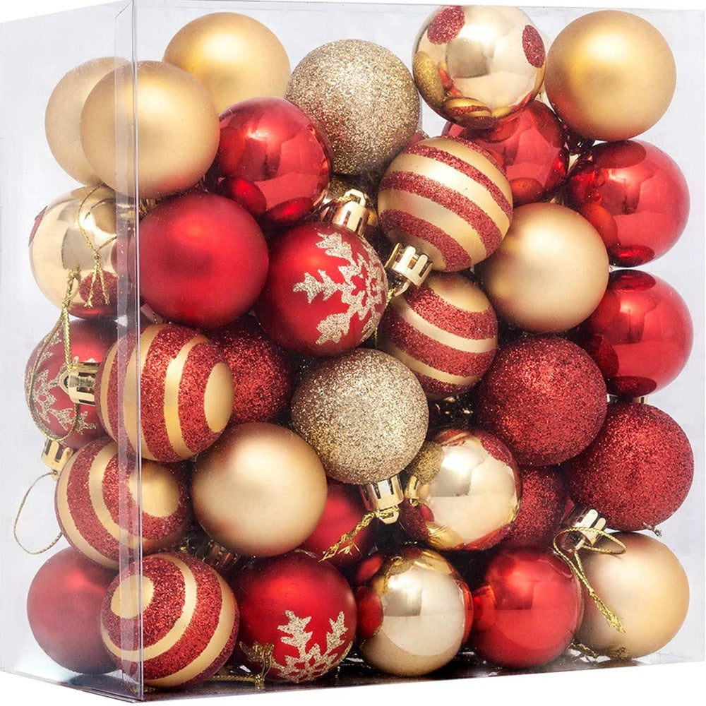 Christmas Decorative Ball Gift Box Set - 50pcs 4cm Hand-Painted Holiday Ornaments