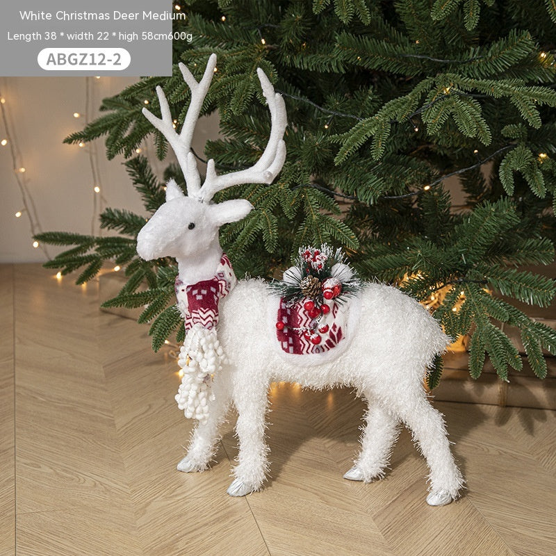 Christmas Elk Doll Decoration Set - Plush Deer Ornaments for Holiday Home Decor