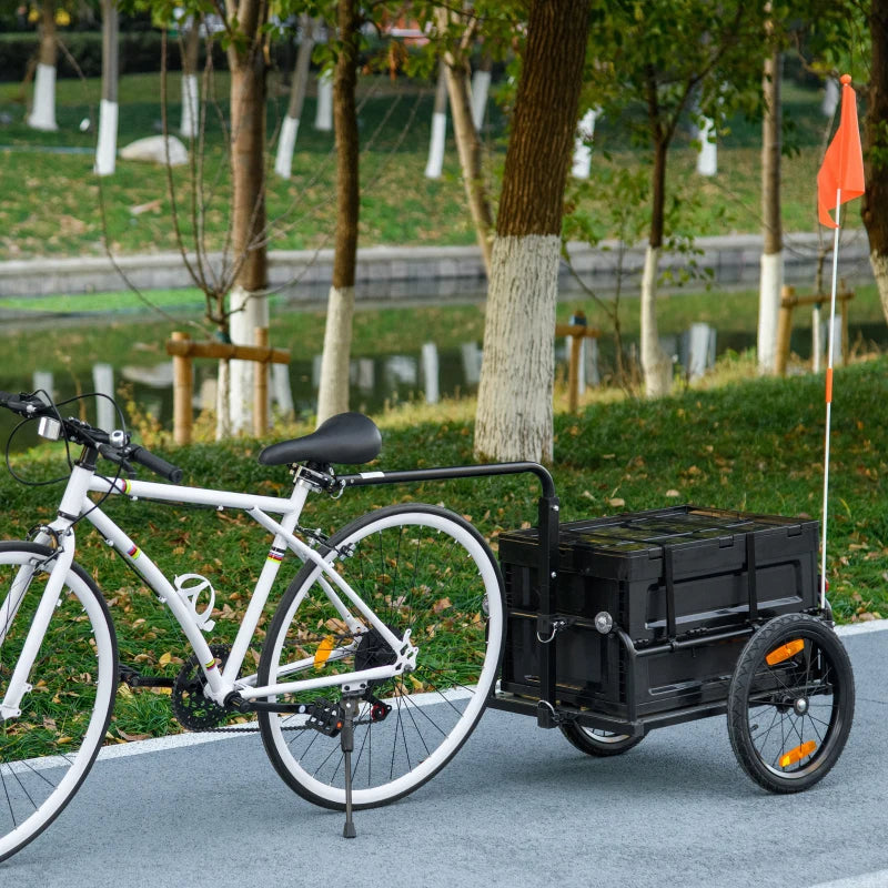 Bike Cargo Trailer with Removable Storage Box - Black Bicycle Trailer