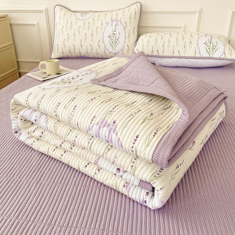 Three-Piece Quilted Bed Cover Set - Multiple Sizes & Patterns