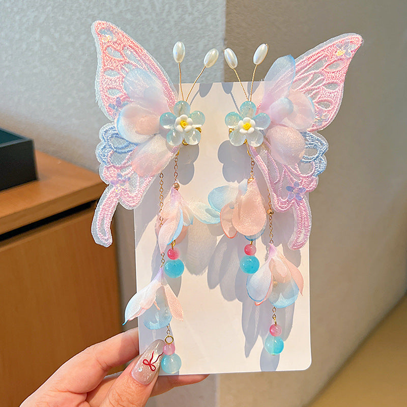 Large Butterfly Hair Clip Silk Flower Hair Accessory for Women