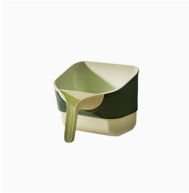Wall-Mounted Plastic Storage Box - Open Top Kitchen Organizer 22x19x15cm Light Green