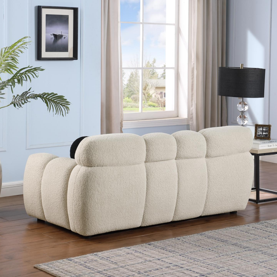 Beige Boucle 2-Seater Marshmallow Sofa - Comfortable Design
