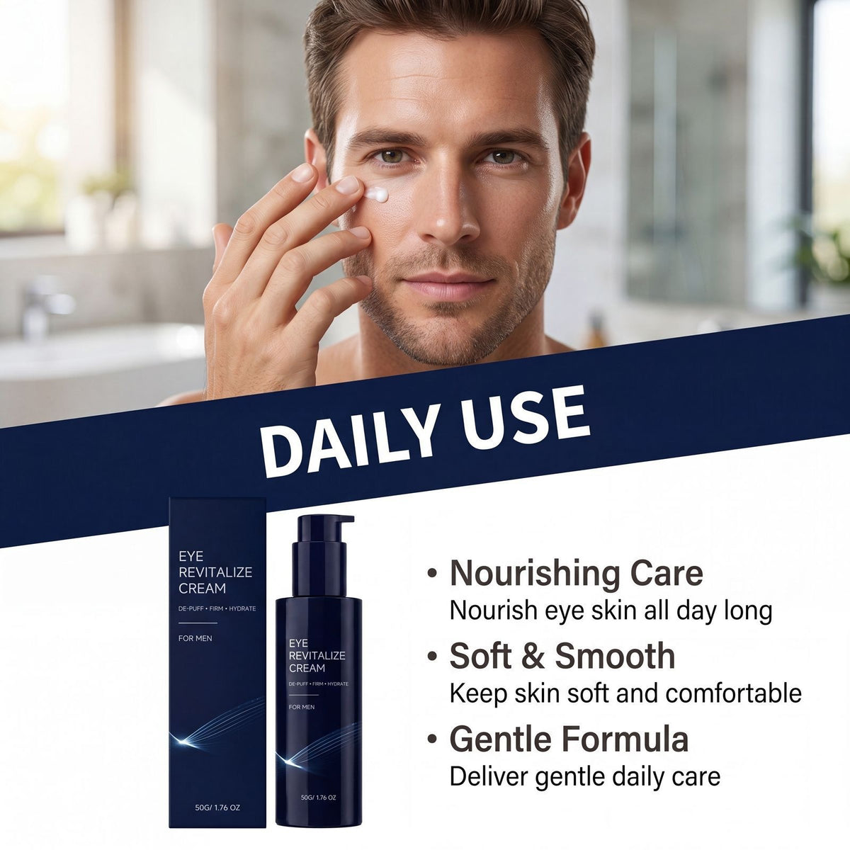 Men's Revitalizing Eye Cream - Hydrating 50G Skin Care for Eye Area