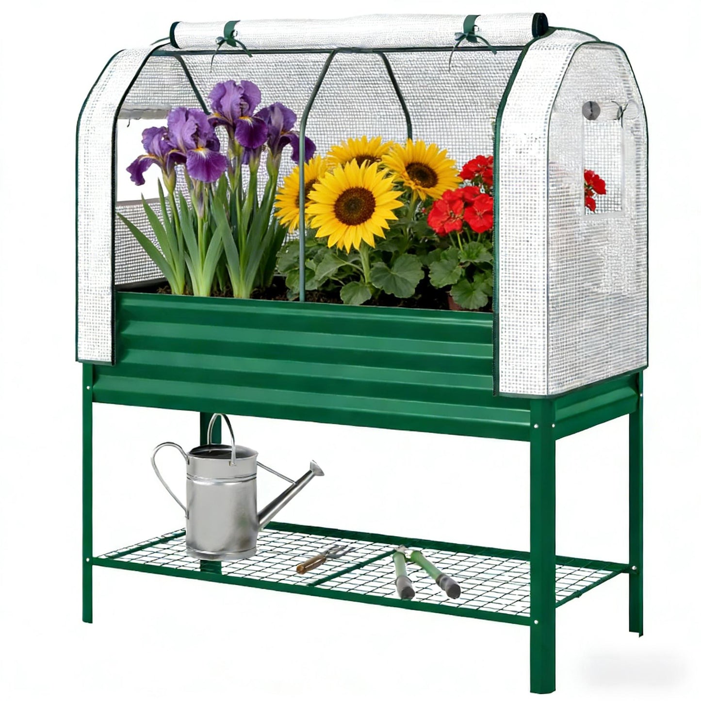 Raised Garden Bed with Greenhouse Cover - 47.2" L x 21.7" W x 55.1" H