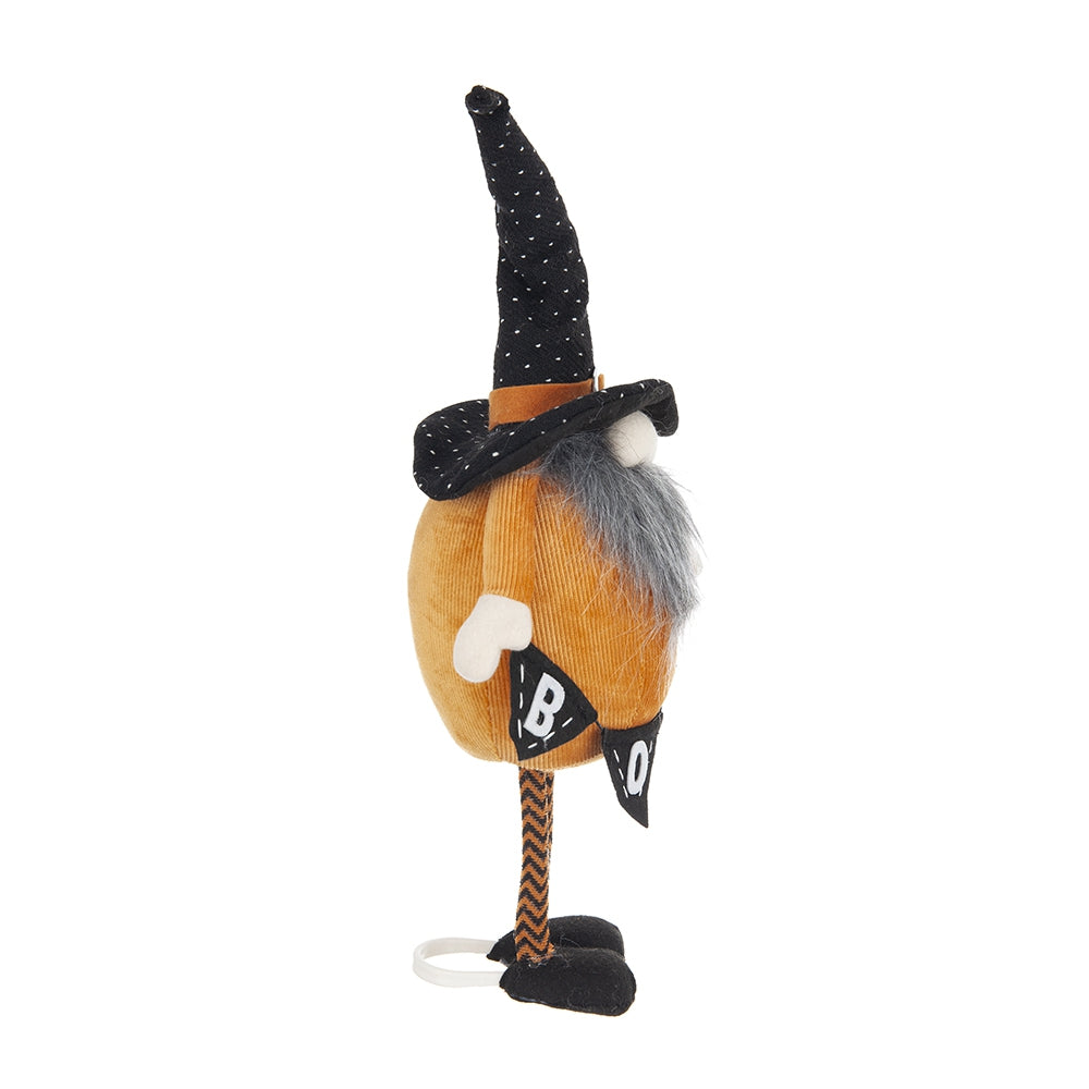 Set of 2 Fabric Standing Gnomes with 'B-O-O' Banner - Halloween Decor