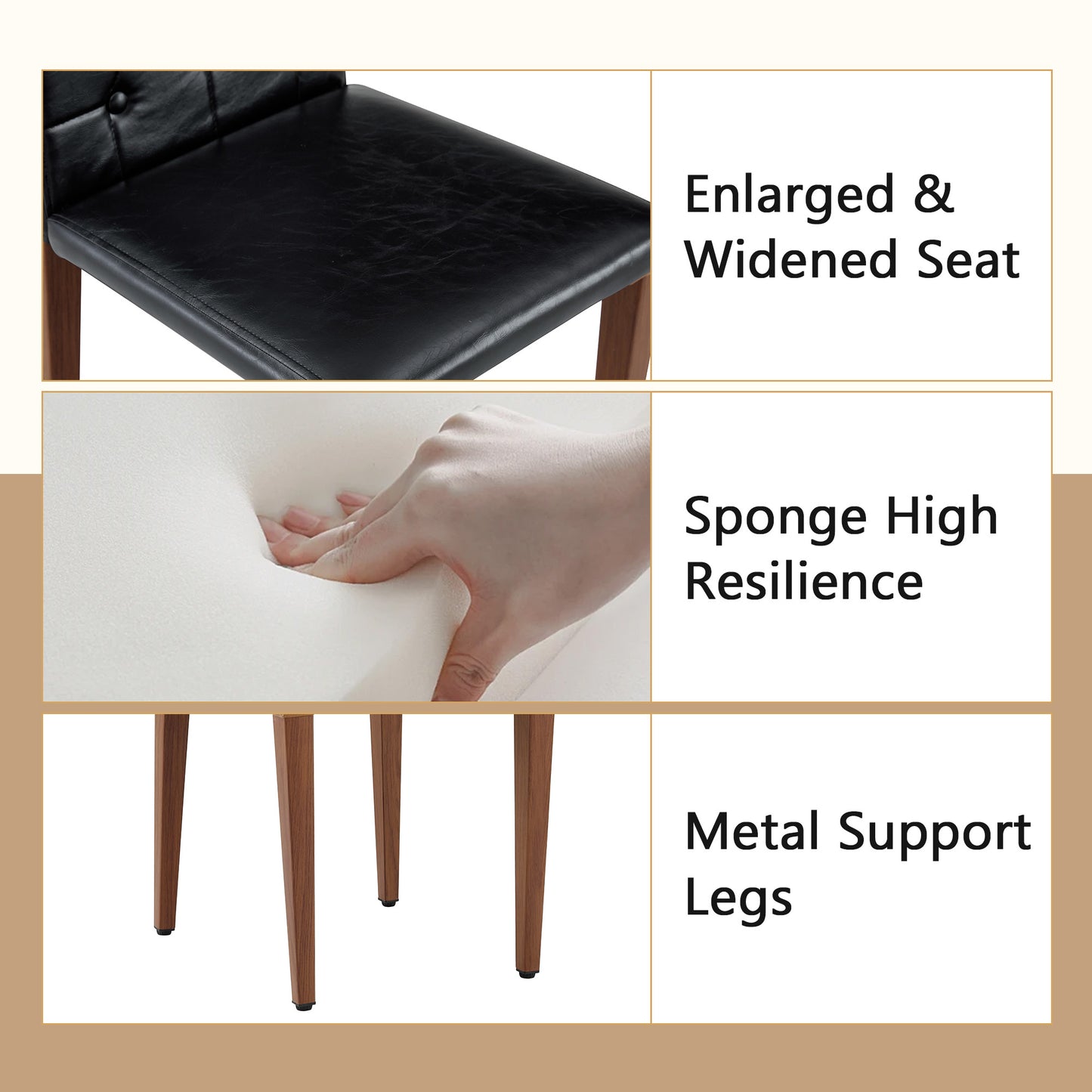 Table And Chair Set. 42 Inch Round MDF Black Dining With Double-layer