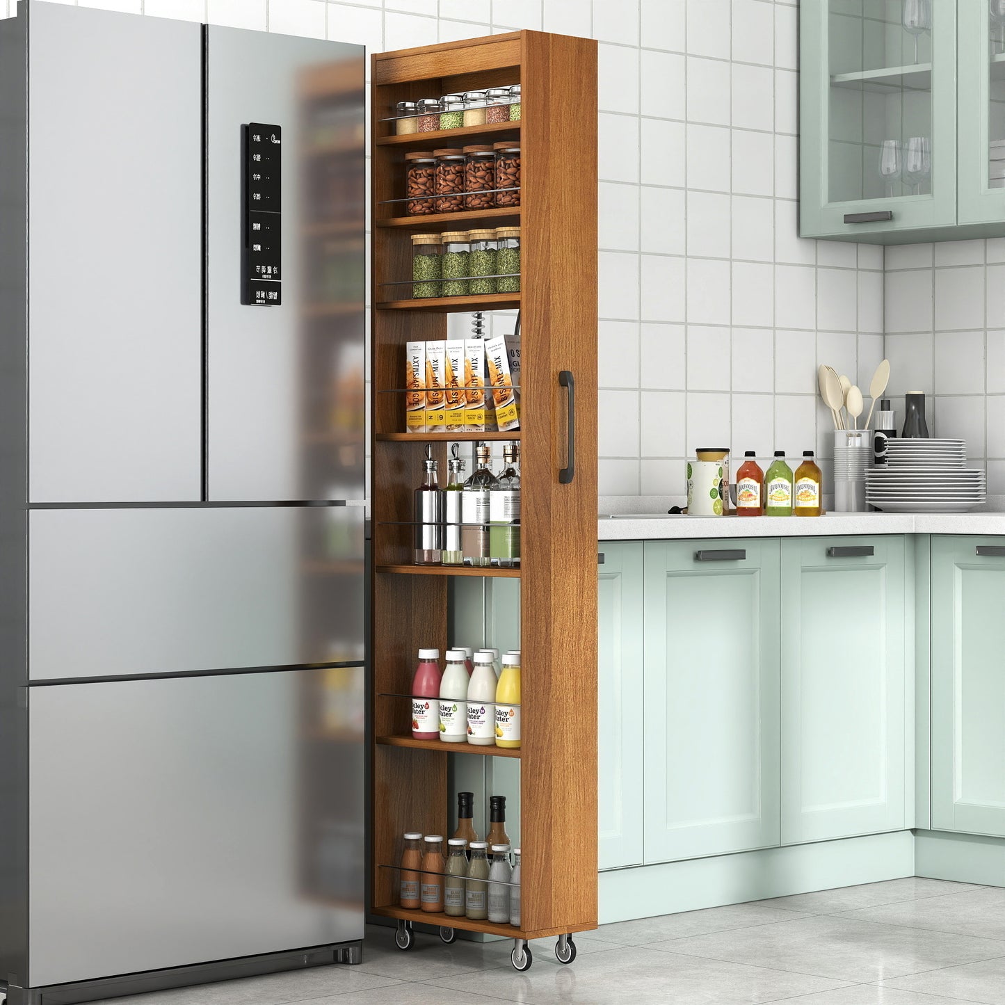 7-Tier Multi-Functional Open Shelf - Oak Storage Unit
