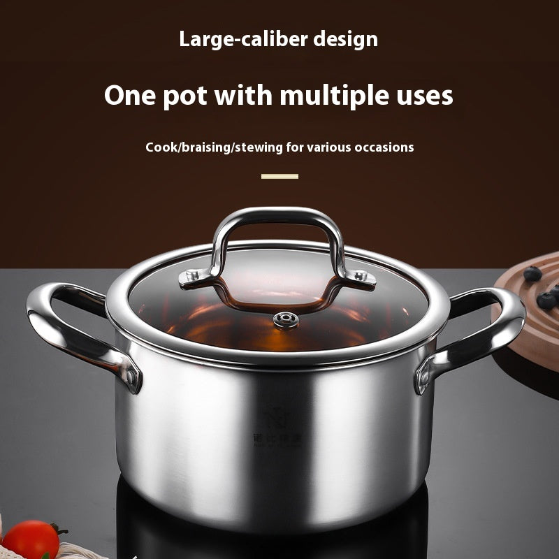 304 Stainless Steel Soup Pot 28cm Non-Stick Kitchen Cookware Set