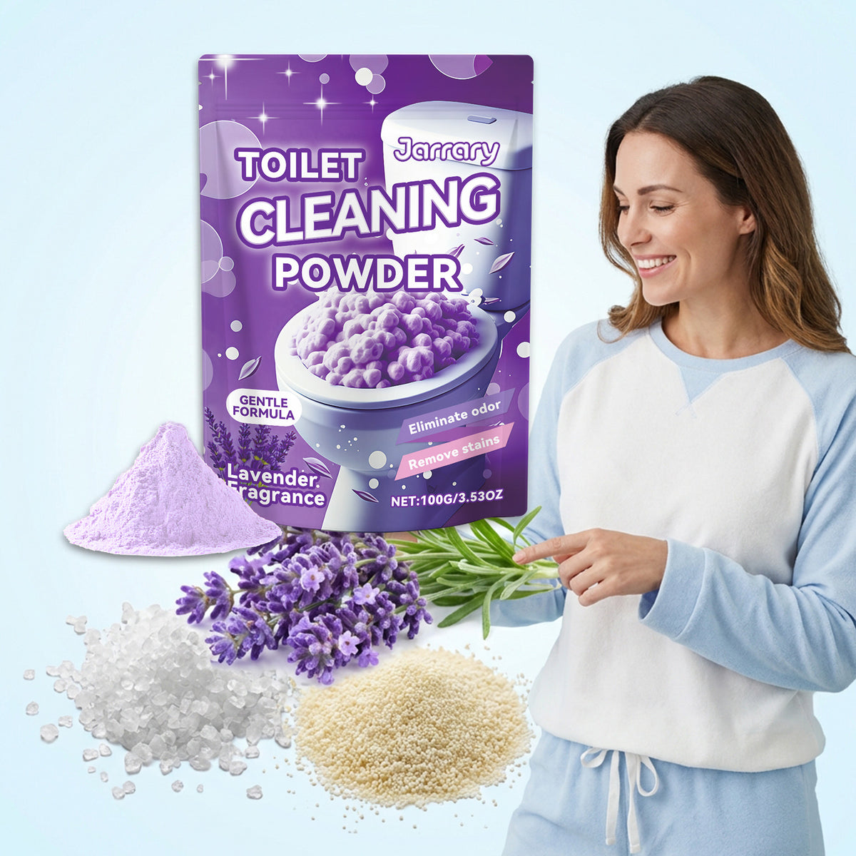 Toilet Cleaning Powder 100g - Effective Bathroom Disinfectant & Freshener