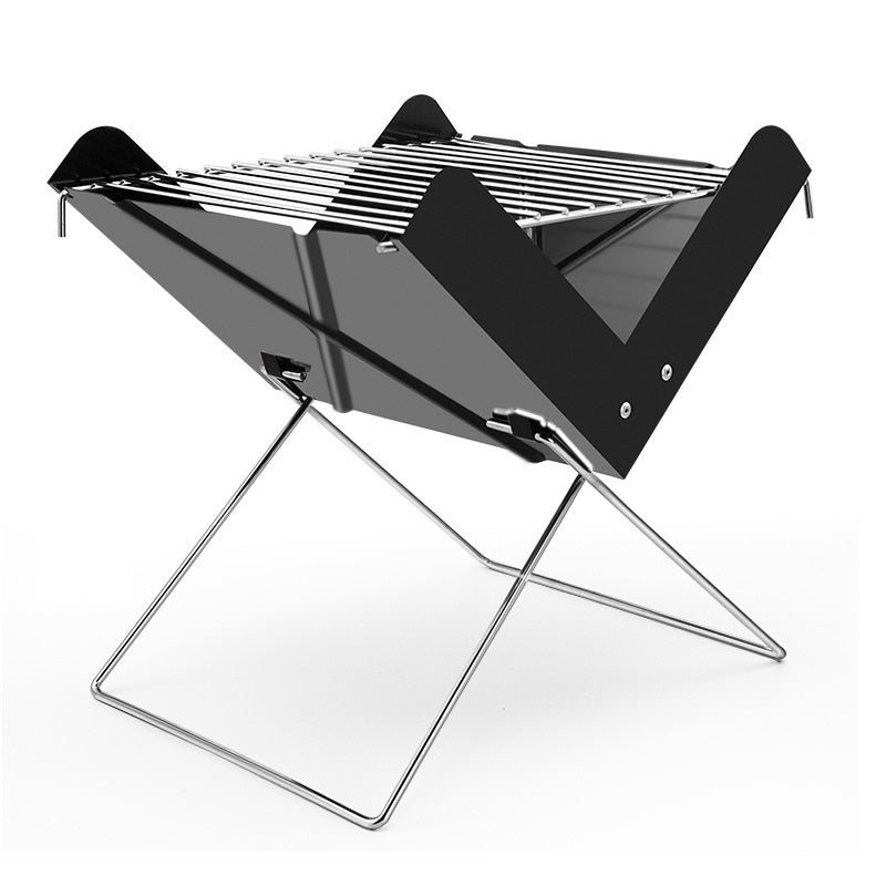 Outdoor Folding Grill for Home & Garden Black - Portable Barbecue