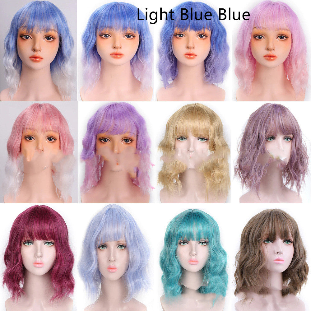 High Temperature Silk Hair Wrap - Curly Short Twist Headgear for Women