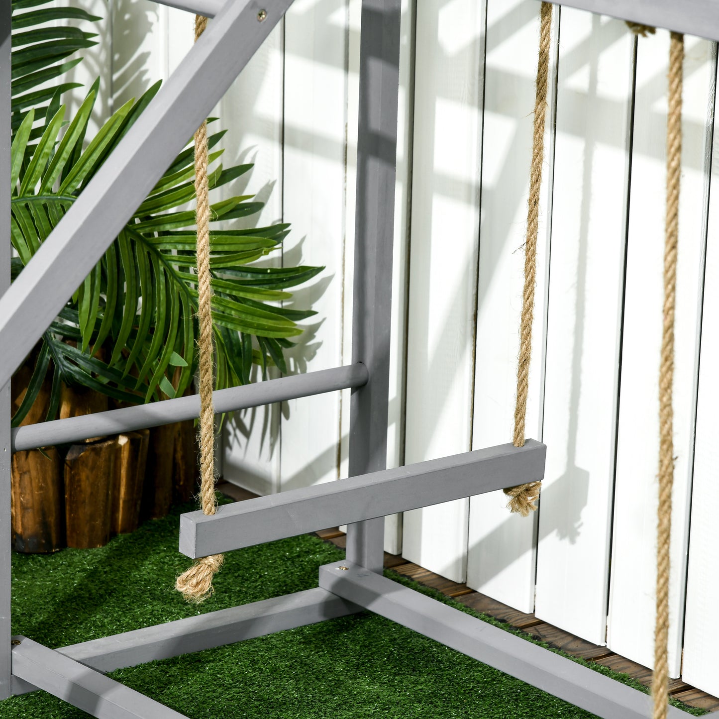 Bird Swing Set for Chickens with Perches and Ladder - Wooden Coop Accessory
