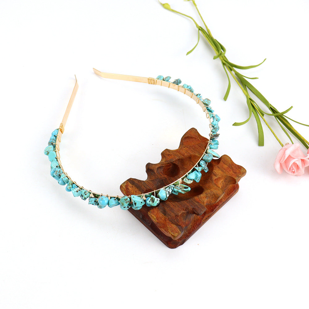 Crystal Natural Stone Headband - 6cm Wide