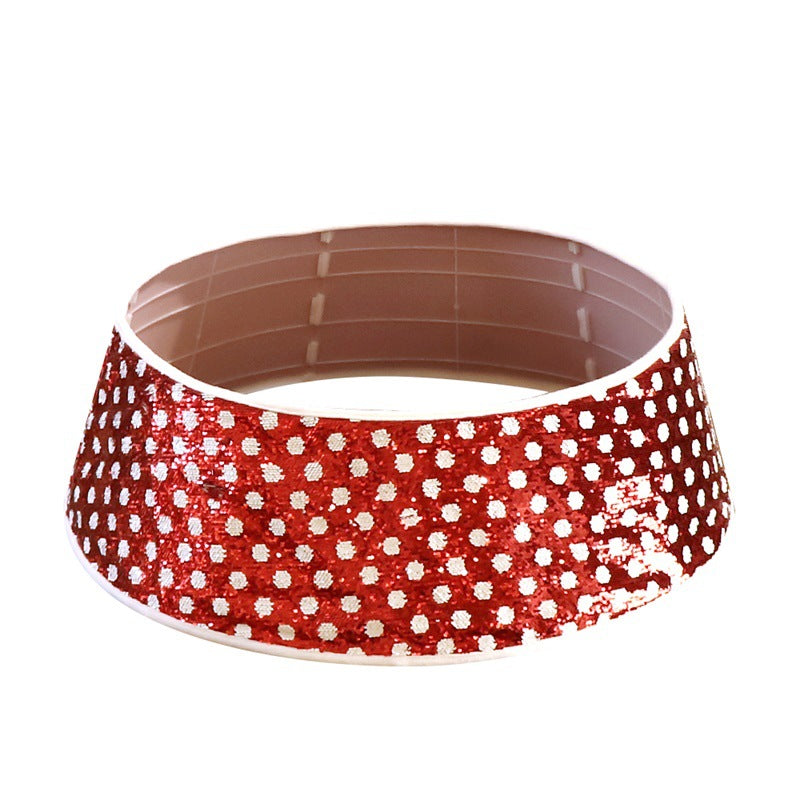 Christmas Sequin Tree Skirt with Polka Dots - Small & Large Sizes