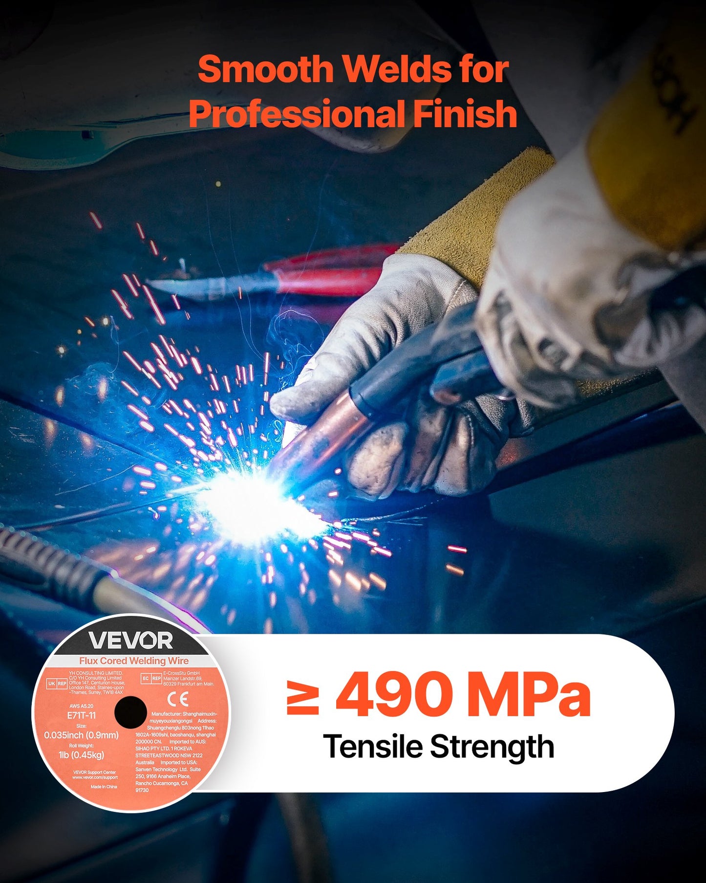 Flux Core MIG Welding Wire 0.035-inch Gasless for All Positions - 2 Rolls