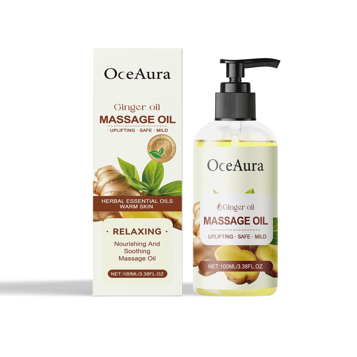 Ginger Body Massage Oil - Hydrating & Moisturizing Skin Care, 100ml