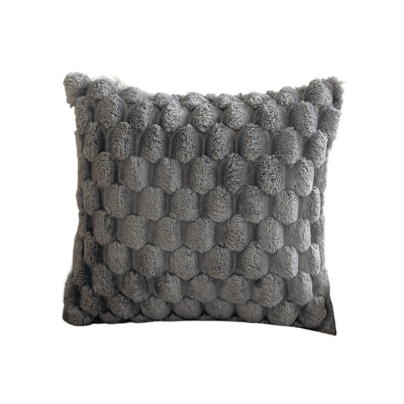 Solid Color Plush Pillowcase 45x45cm Sofa Cushion Cover Home Decor