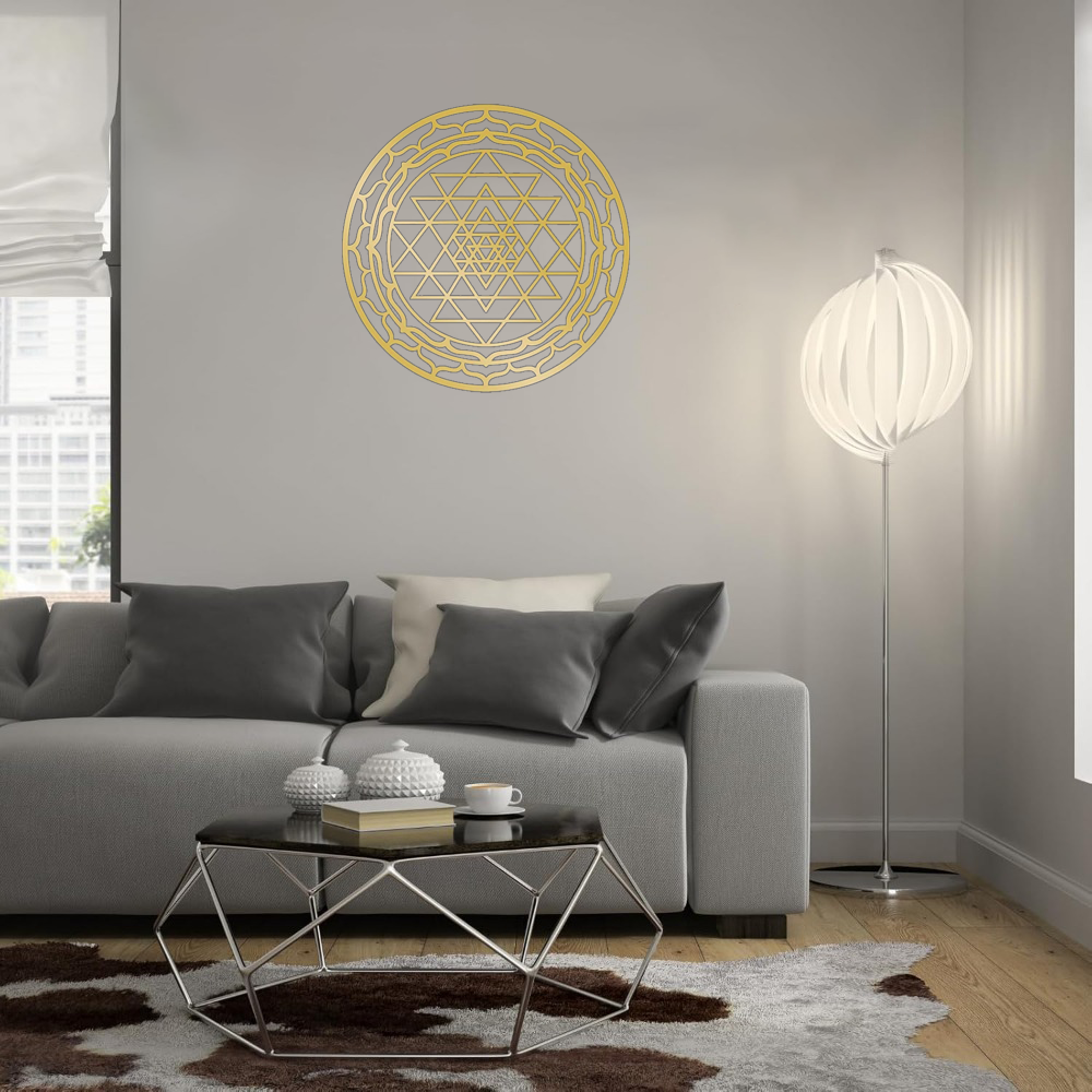Handcrafted Yantra Mandala Metal Wall Art - Wrought Iron Decor