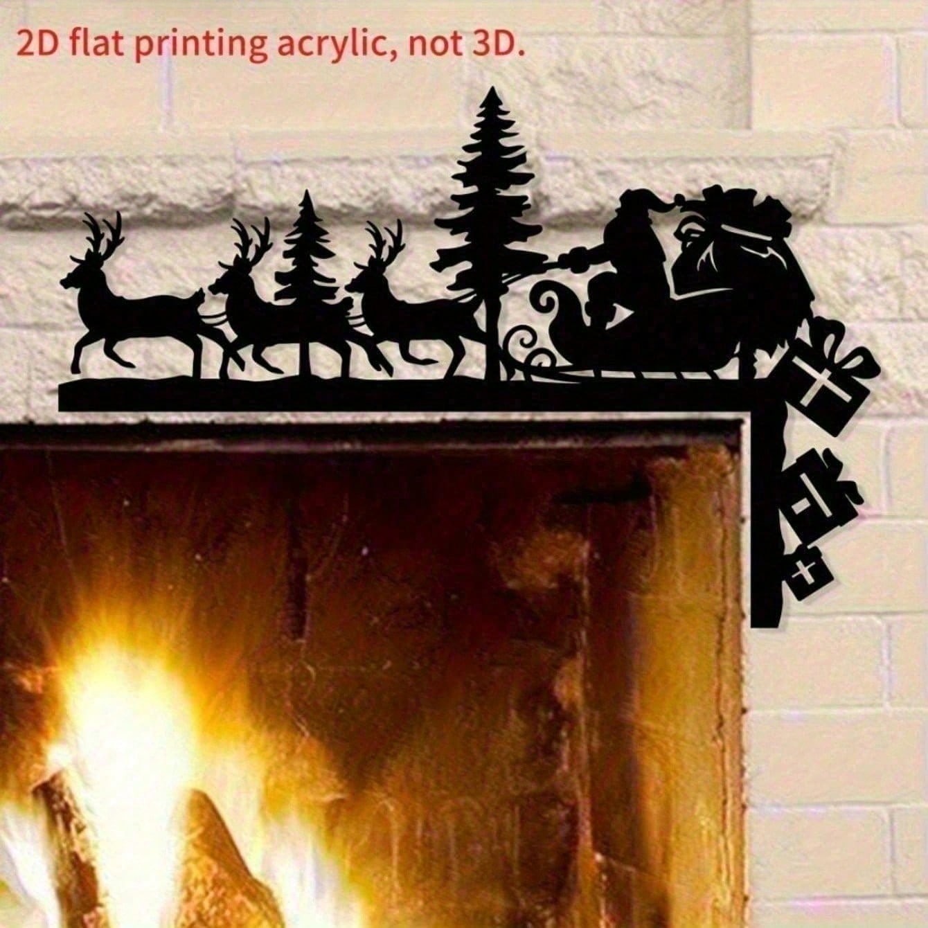 3D Santa Silhouette Metal Wall Art - Wrought Iron Decor
